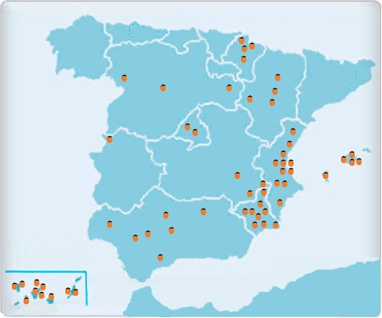 Mapa de España-Catedrales